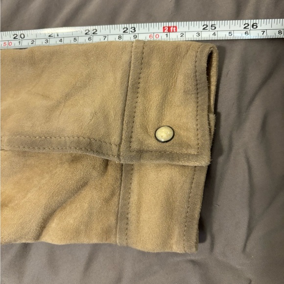 $698 NWT John Varvatos Suede Jacket 48 Tan Men's Lionell Leather Button Shirt - Picture 11 of 13